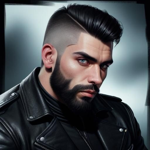 Biker in Tom of Finland Style Splash Art