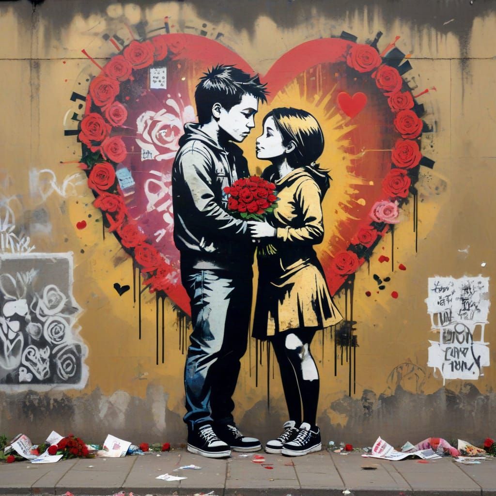 Urban Love Reimagined in Spray Paint