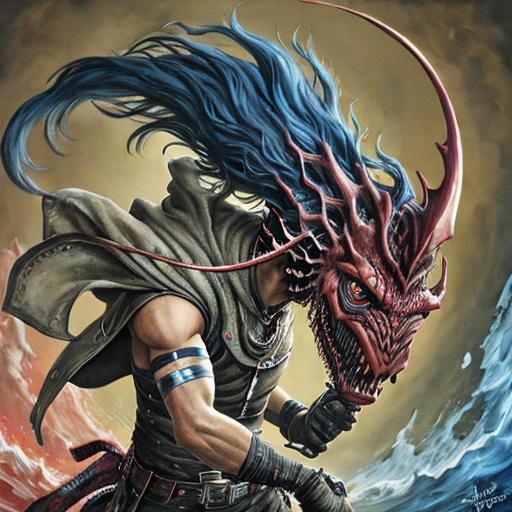 Ouroboros in Synthwave Zentangle Style