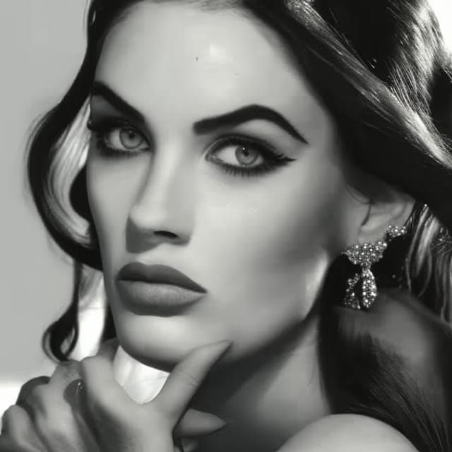 Brooding Femme Fatale in Film Noir Style