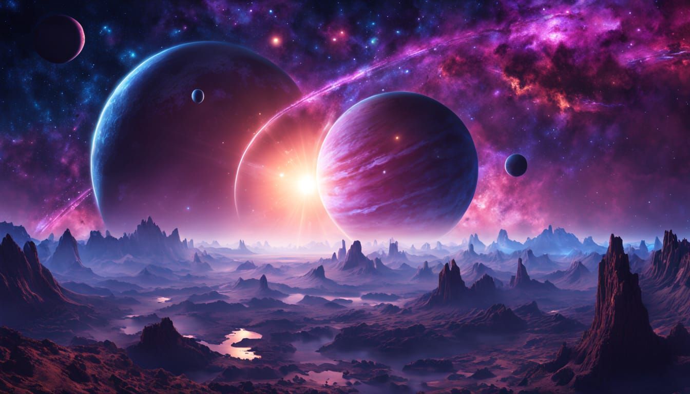 Breathtaking Cosmic Wonder in Vibrant Fantasy Style