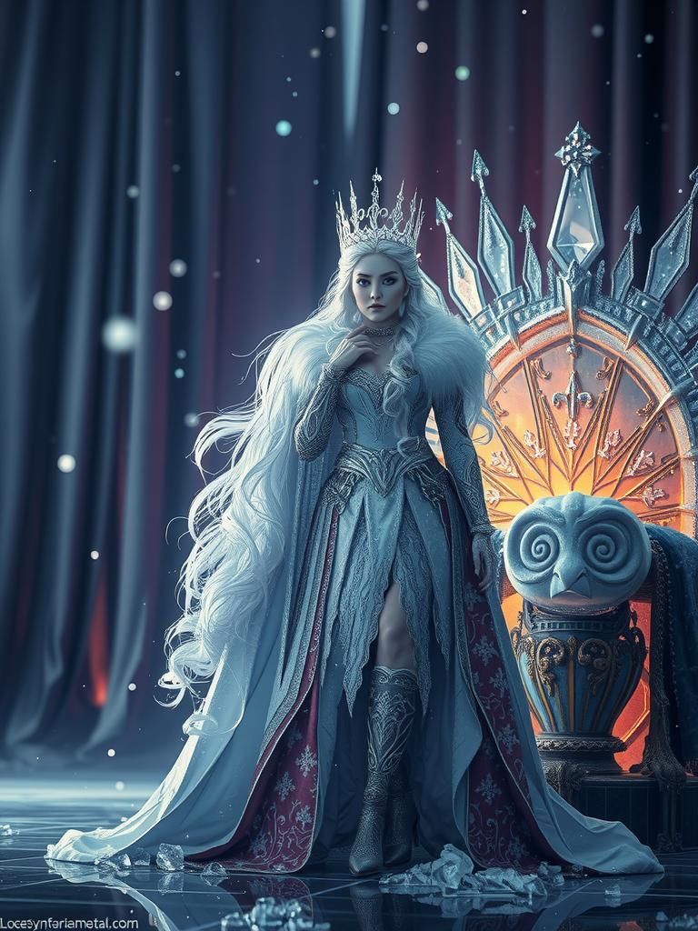 Snow Queen with Ice Throne: Digital Matte Painting