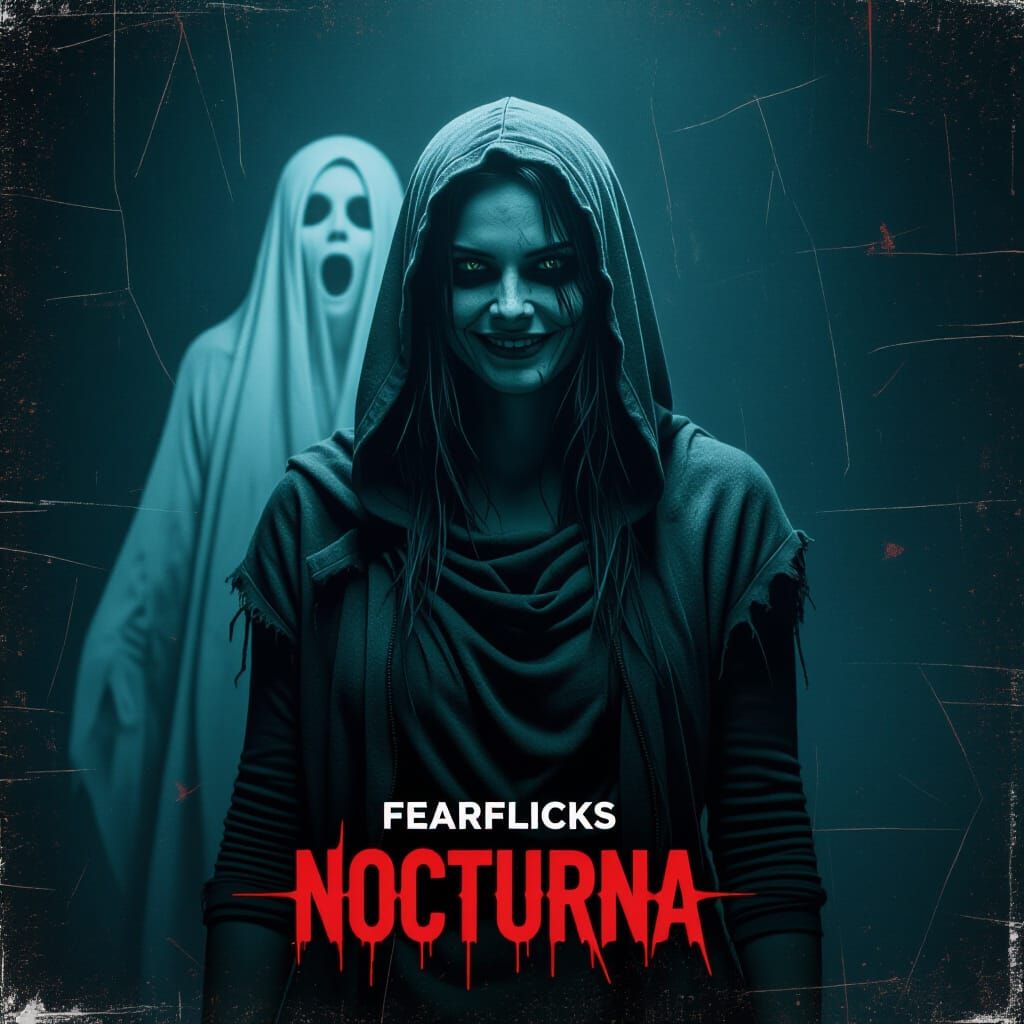 Eerie Woman Ghost Fading into Darkness with Smile