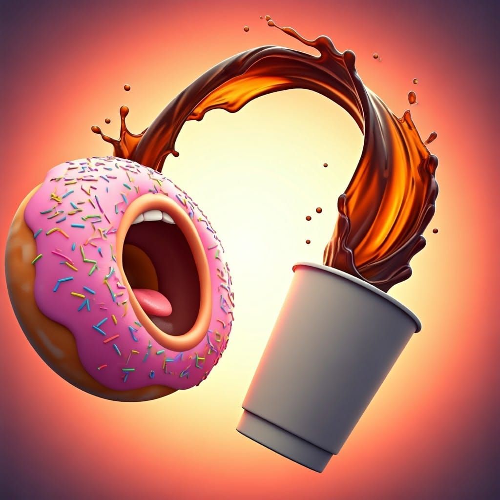 Screaming Donut in Pixar-Inspired 3D Style