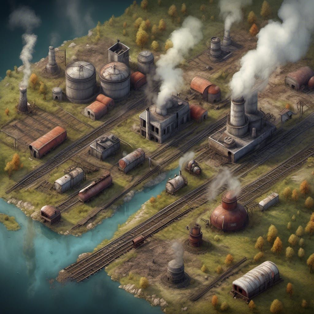 Soviet Industrial RPG Game Level in Detailed 3D