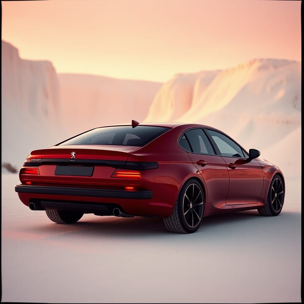 Retromod Peugeot 508 in White Canyon: Cinematic Film Still