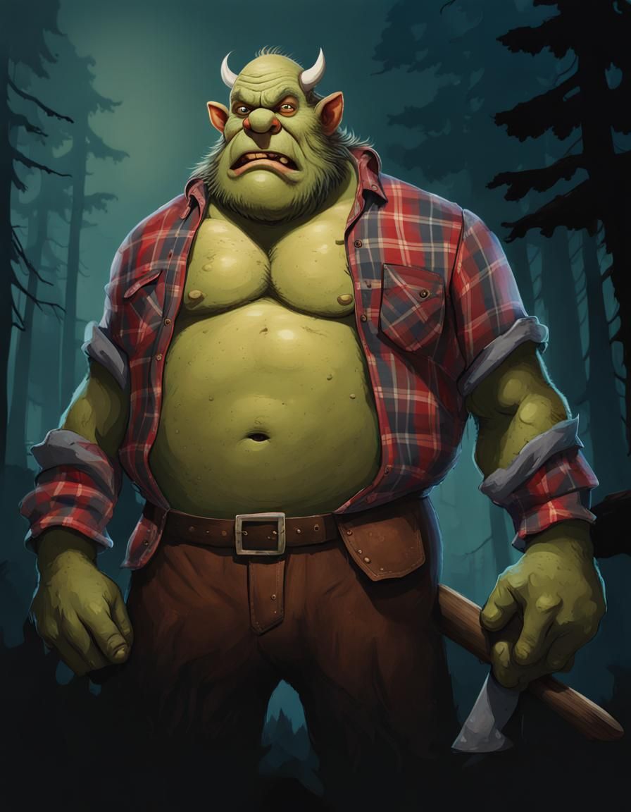 Ogre Lumberjack in Plaid Shirt