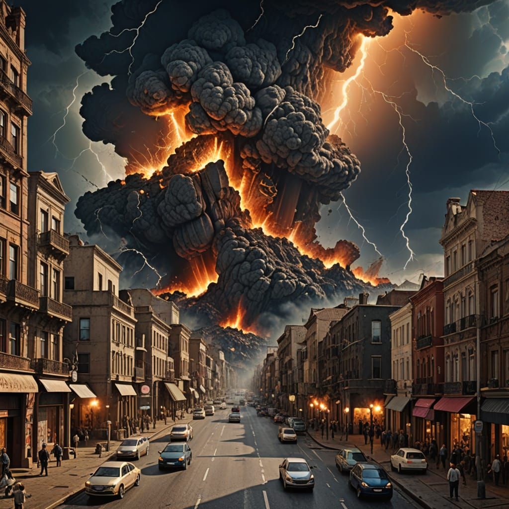 God Destroys Sodom with Lightning: Psychedelic Street View