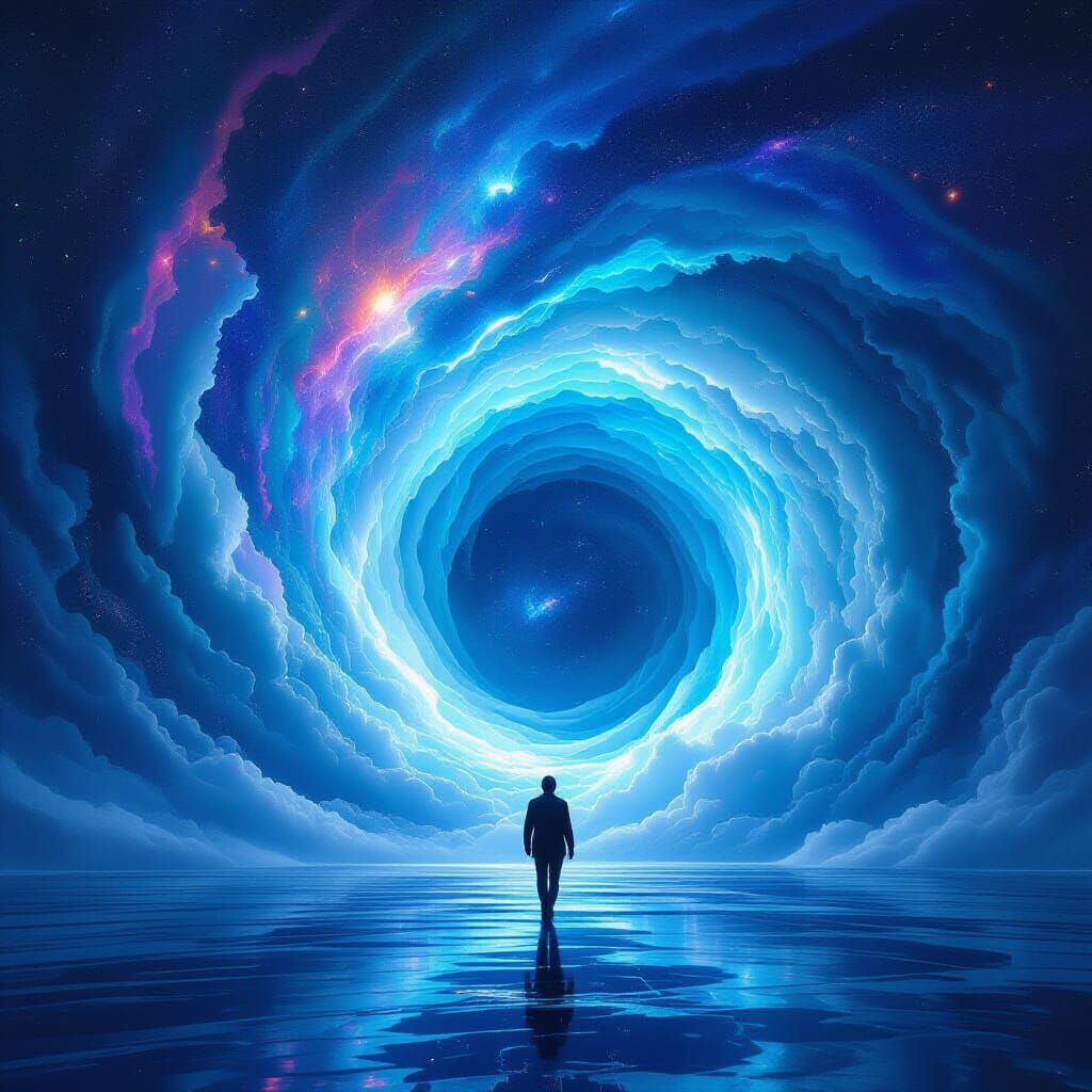 Infinite Waterfall Vortex Hyperrealistic Digital Painting