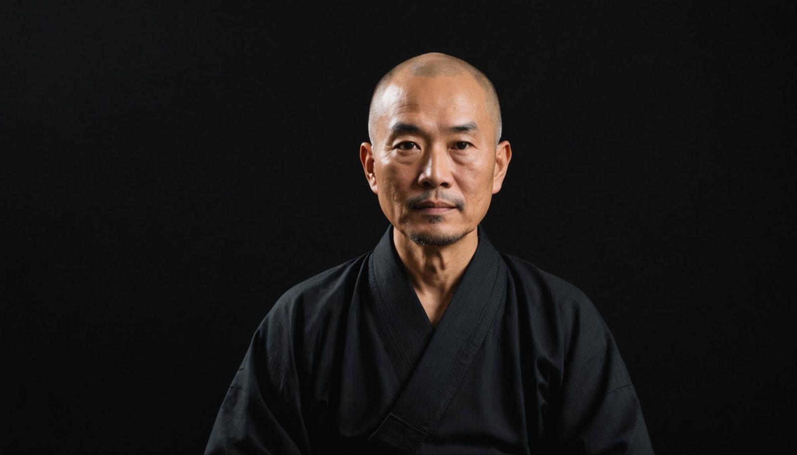 Serene Nichiren Buddhist Monk in Traditional Attire