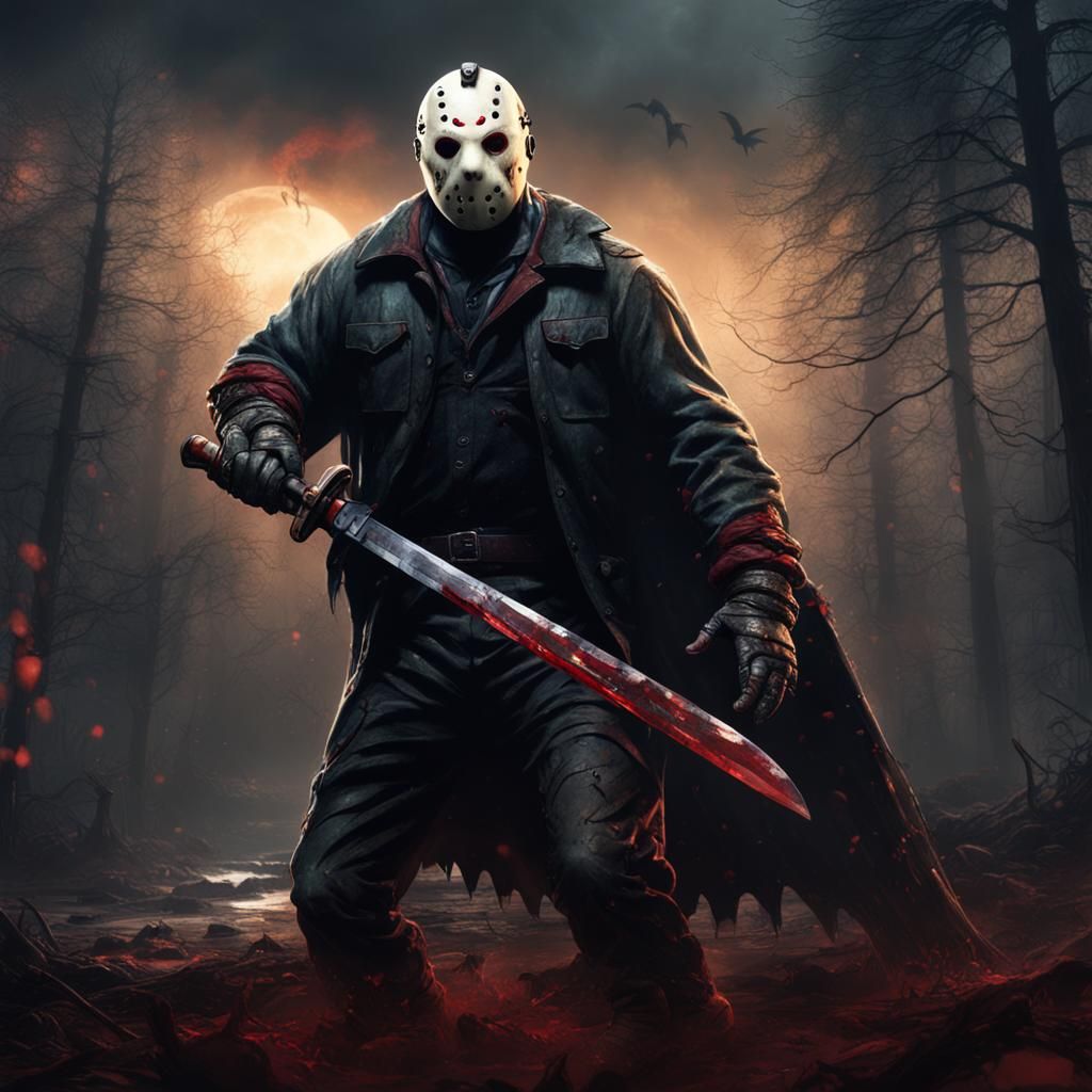 Vampire Jason Voorhees: Detailed Matte Painting