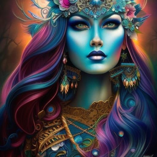 Hyperrealistic Raven in Watercolour Style