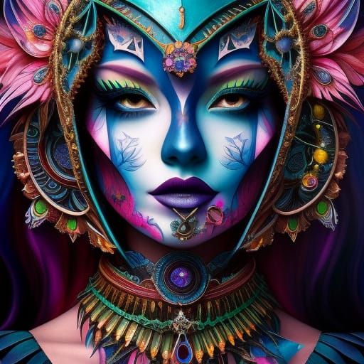 Mysterious Raven in Fantasy Mixed Media