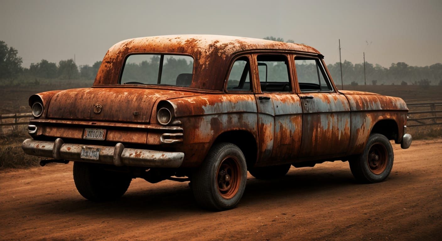 Apocalyptic Landscape in a Cyberpunk Aesthetic