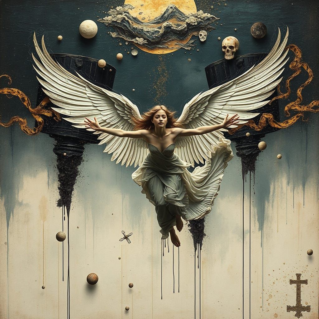 Ethereal Surrealist Angel in Harmony