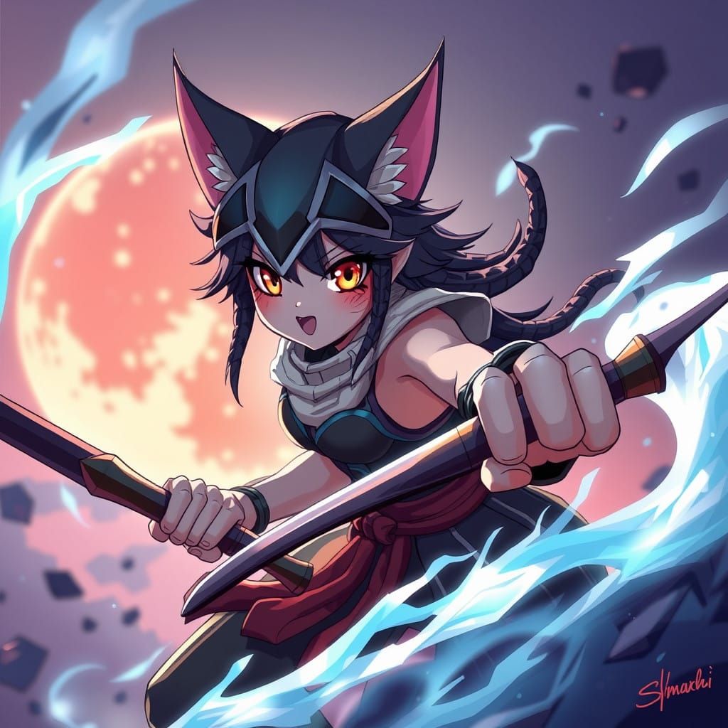 Elegant Cat Samurai Maiden