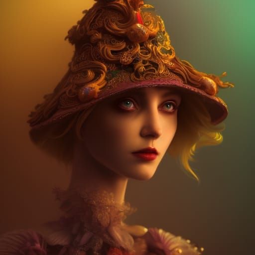 Colorful Court Jester in Detailed Fantasy Art Style