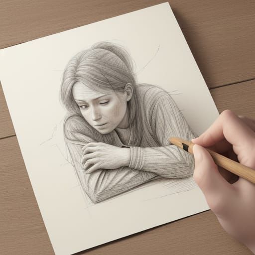 Intimate Hands Entwined in Hyper-Realistic Pencil Drawing