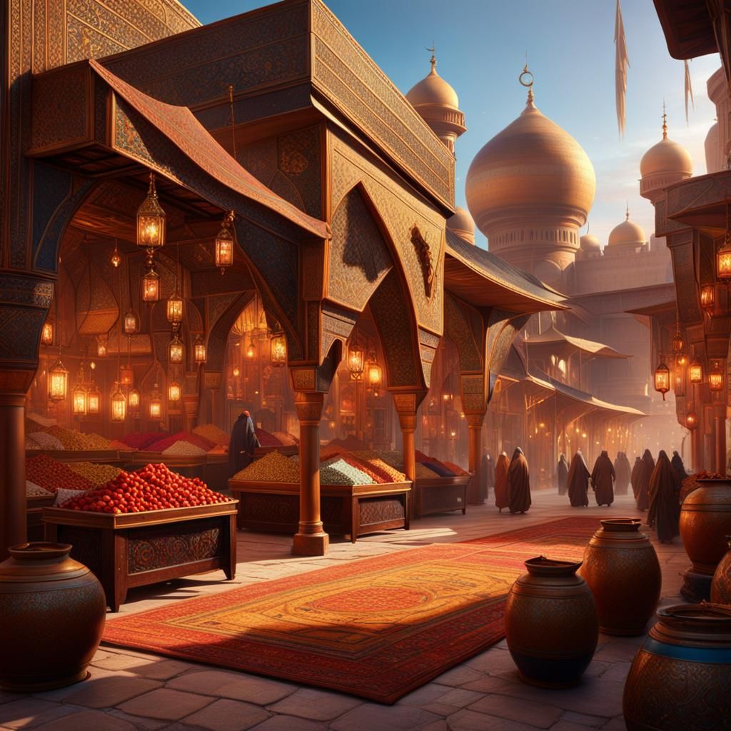 Magical Marketplace in Arabian Nights Style