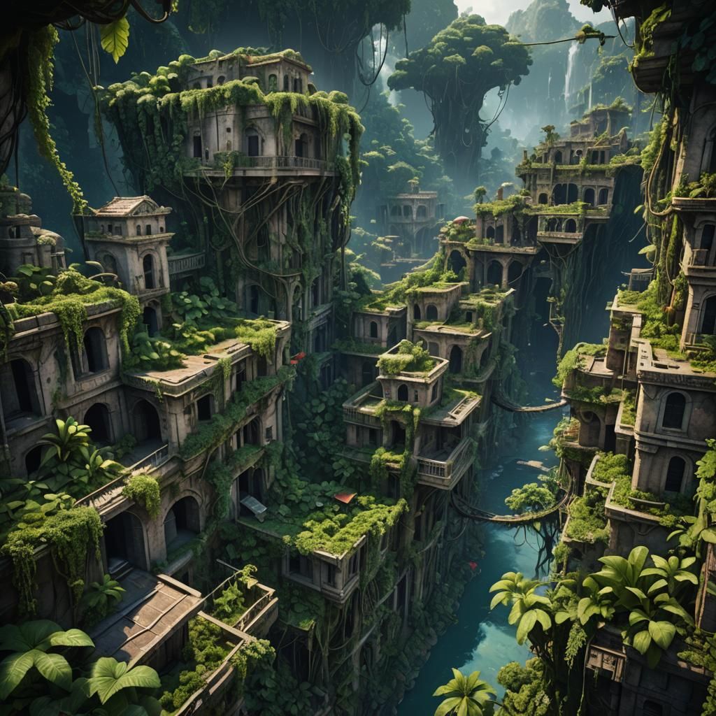 Lost Jungle City: Detailed Matte Painting