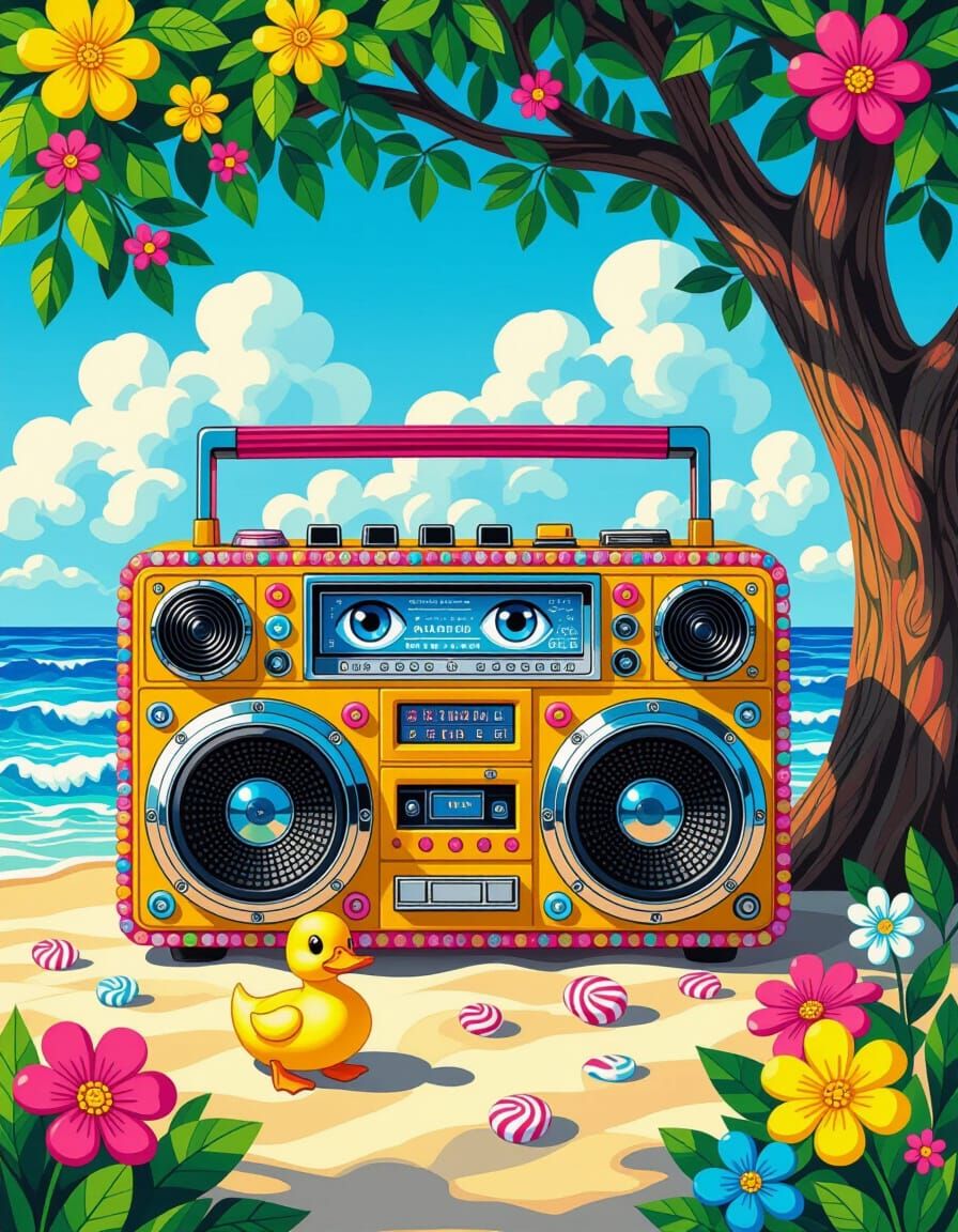 Klimt Crochet Boombox on a Beach Holiday