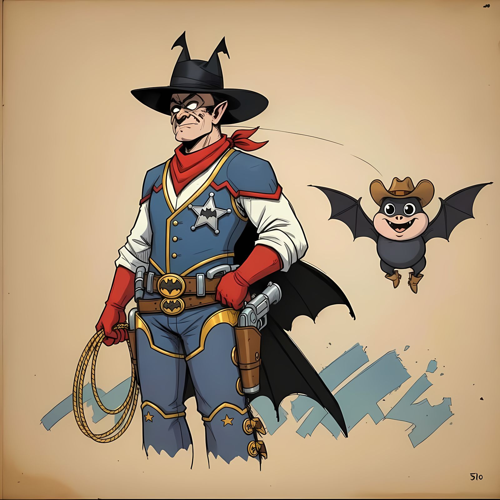 Humorous Furry Bat Character with Smirk