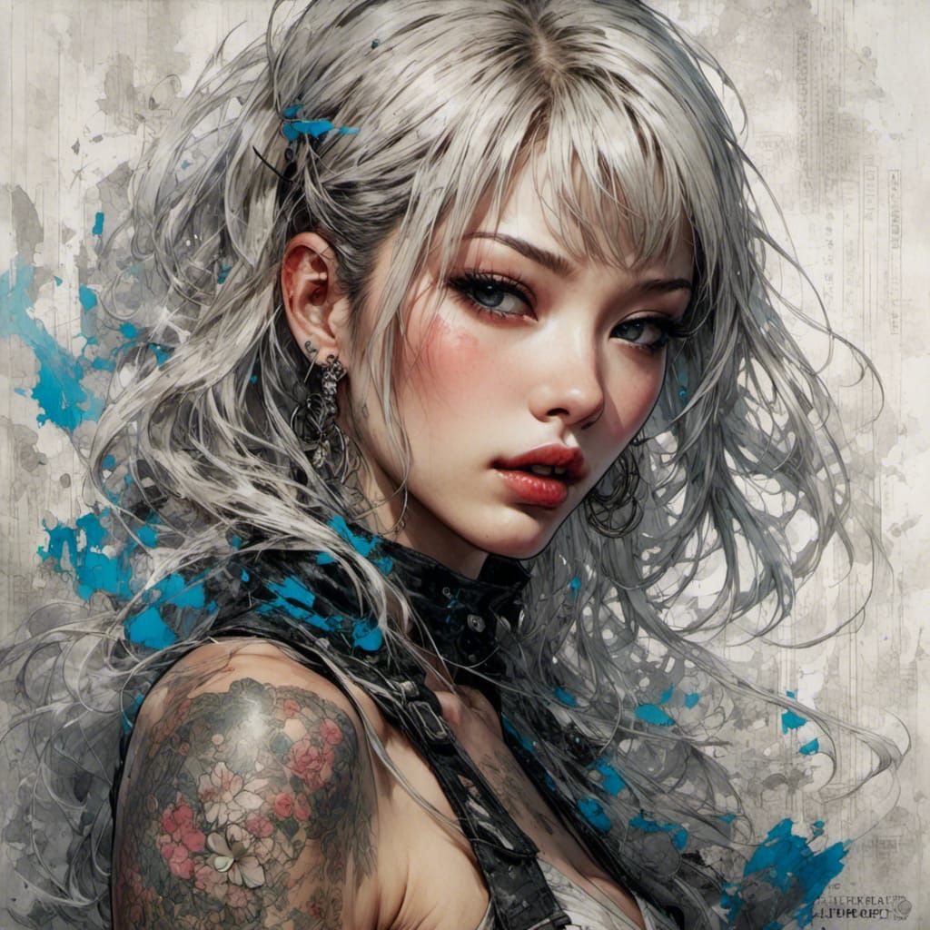 Curvaceous Beauty in Grunge Poster Style