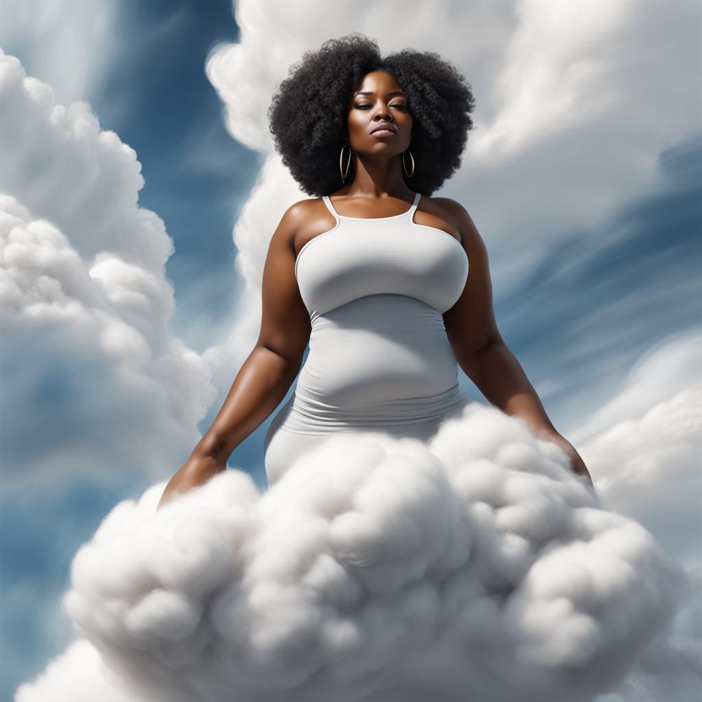 Cloud Formation Resembling Curvy Women: Photorealistic Illus...