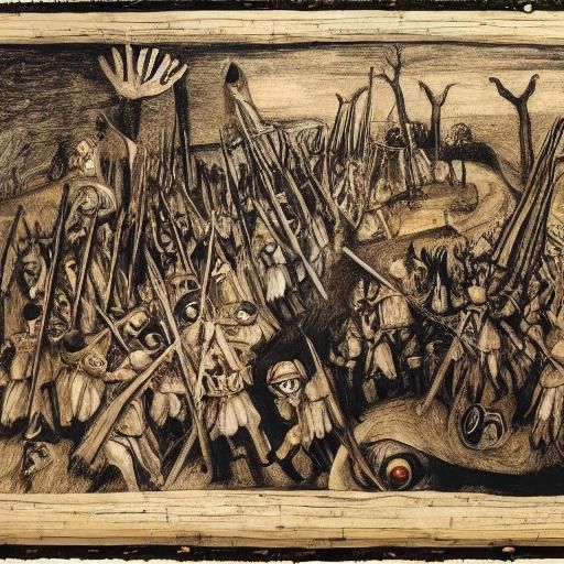 Grotesque Dance in Style of Dix and van Eyck