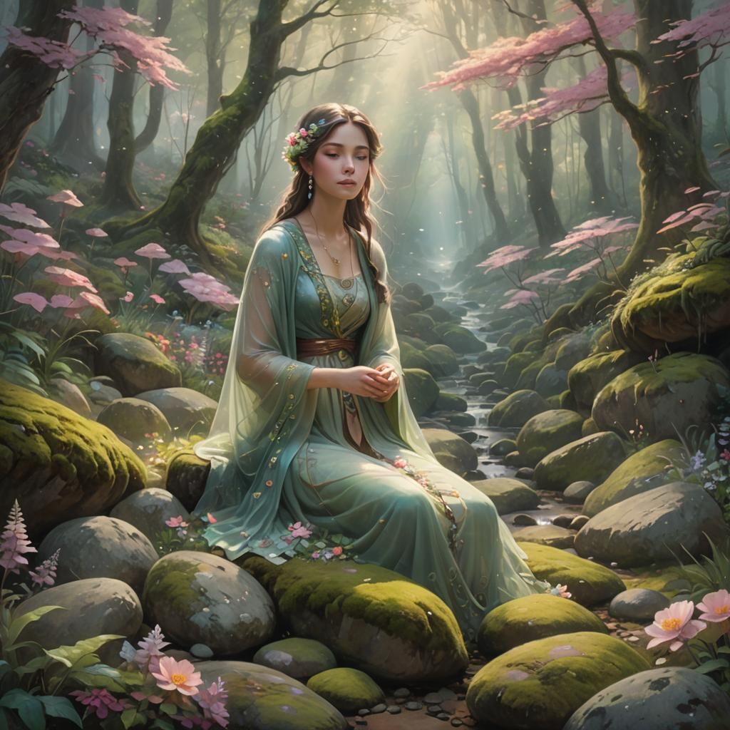 Ethereal Forest Fantasy Art in Anime Style