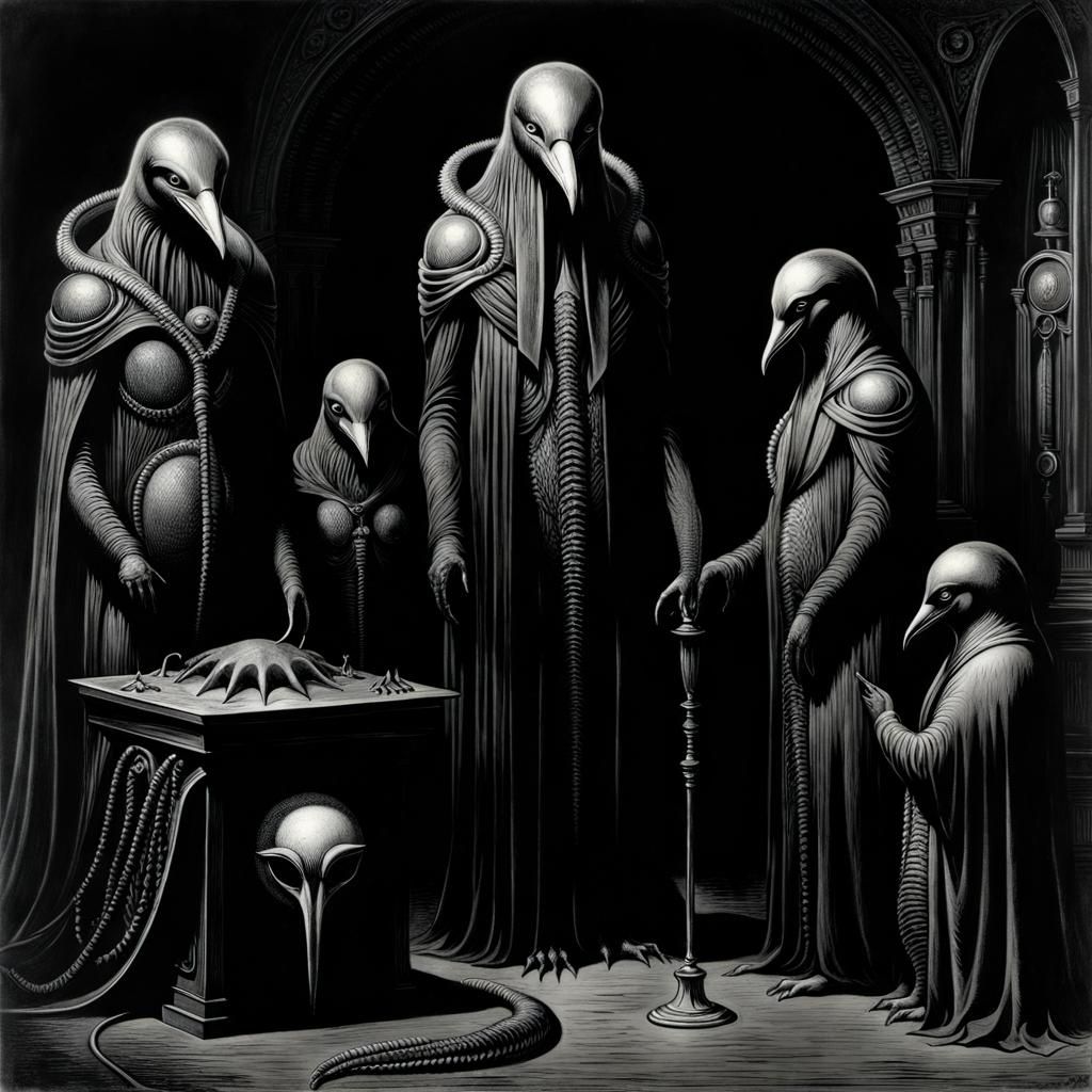 Eldritch Penguin: A Cosmic Horror Illustration