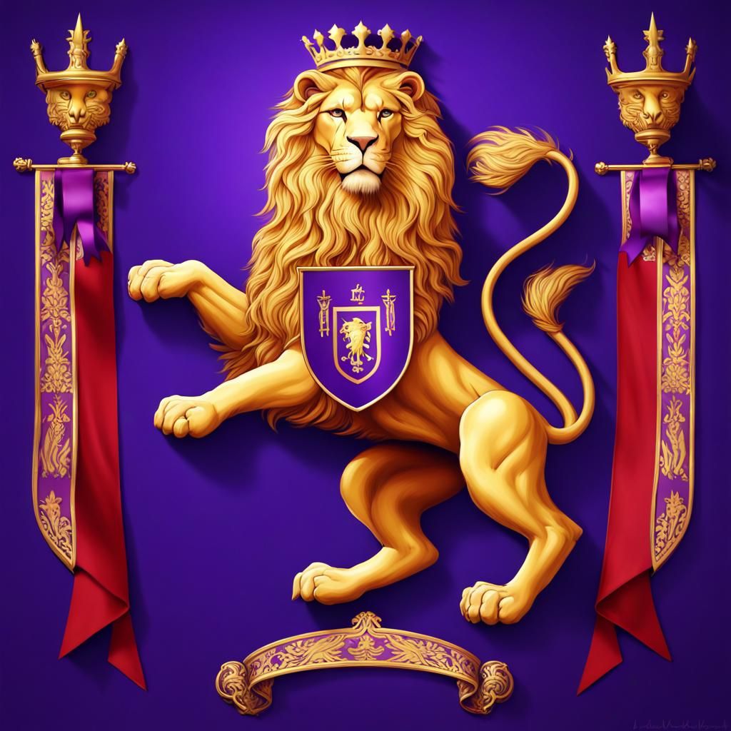 Kingdom of Jerusalem Golden Lion Coat of Arms