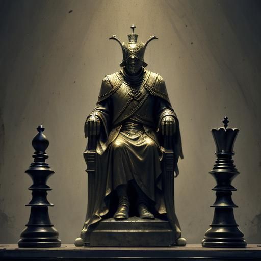 Horror Chess Pieces in Doré Style
