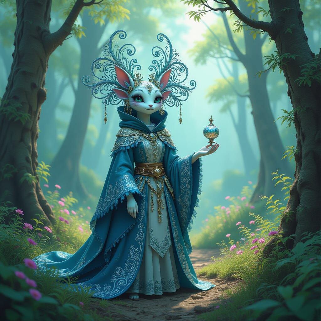 Mystical Forest Entity in Fantasy Realism Style