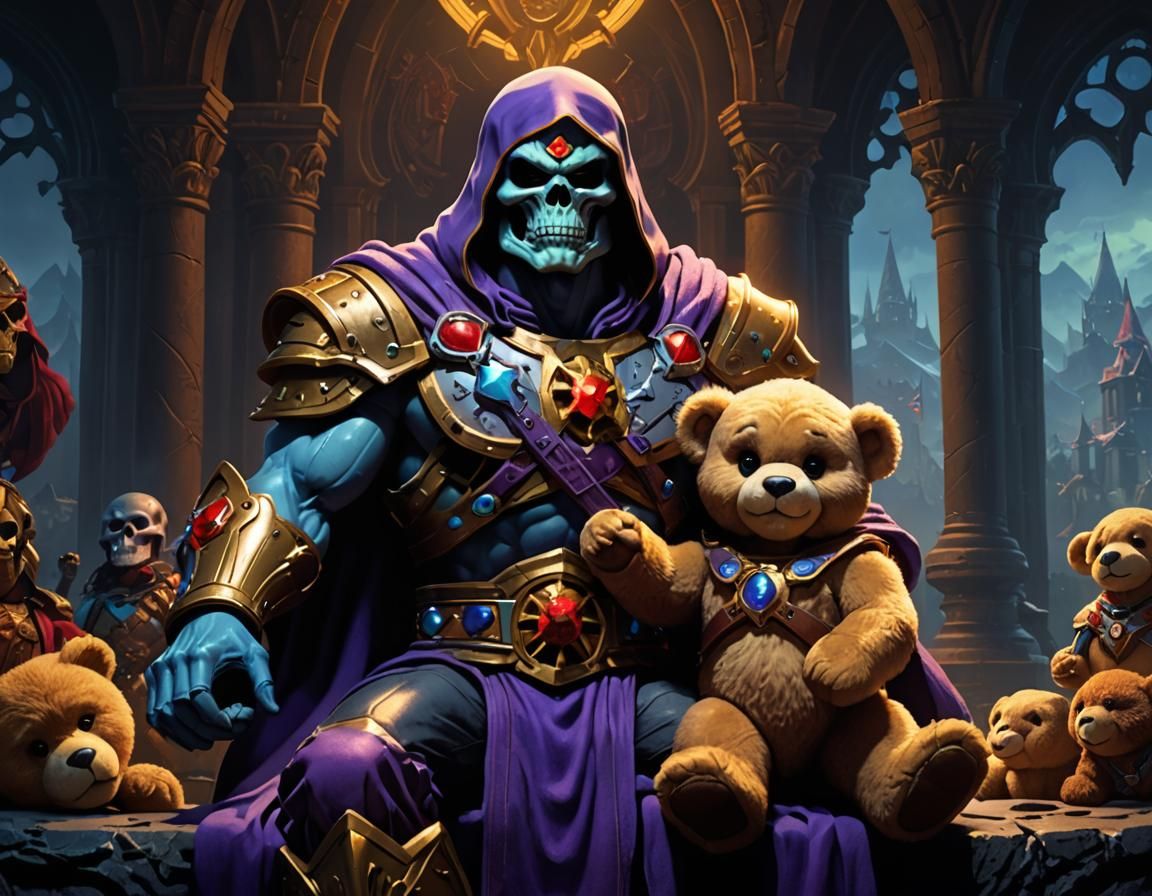 Skeletor and his teddy bear, Tedditor.