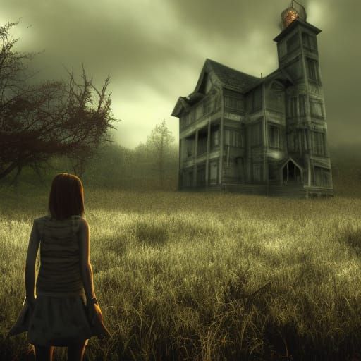 Creepy Haunted House in Apocalyptic World