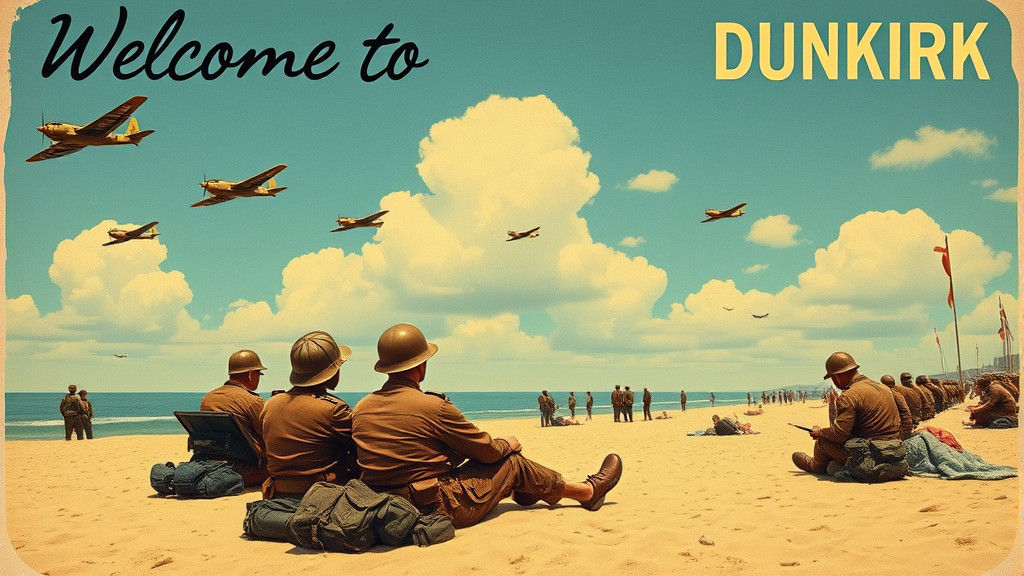 Dunkirk Beach: Surreal Vintage War Postcard