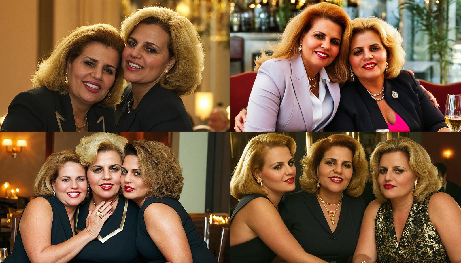 Romantic Restaurant Kiss Between Business Women