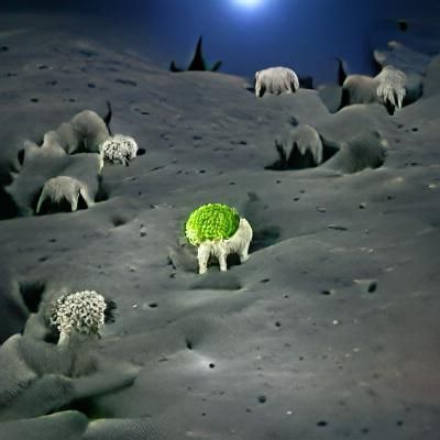 Romanesco Sheep Graze on the Moon