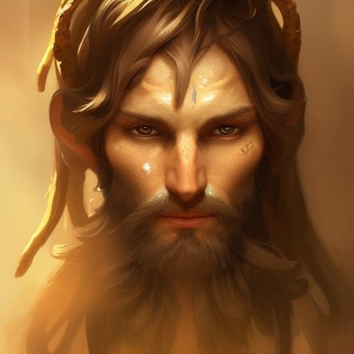 Wood Elf Ranger Portrait in Art Nouveau Style