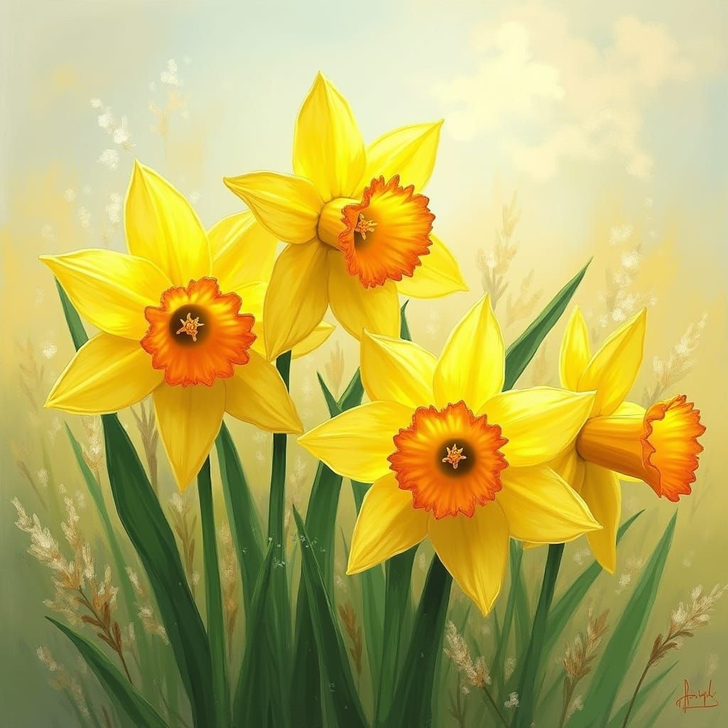 Impressionist Garden Blooms in Vibrant Yellow