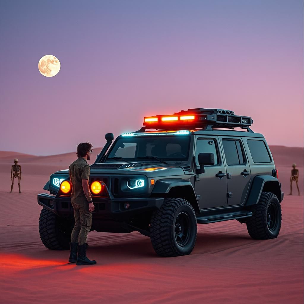 Zombie-Proof Combat SUV in Cyberpunk Desert
