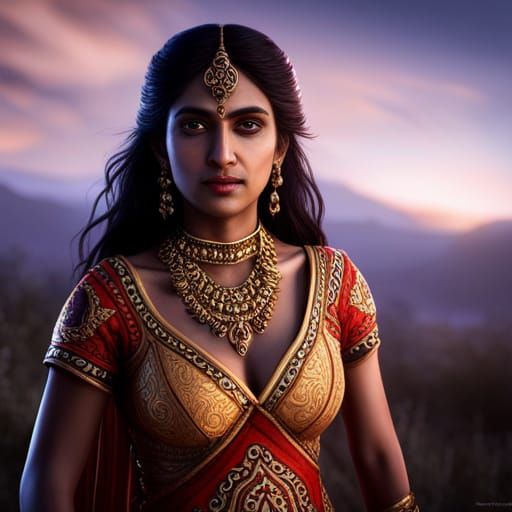 Detailed Matte Painting of an Indian Person