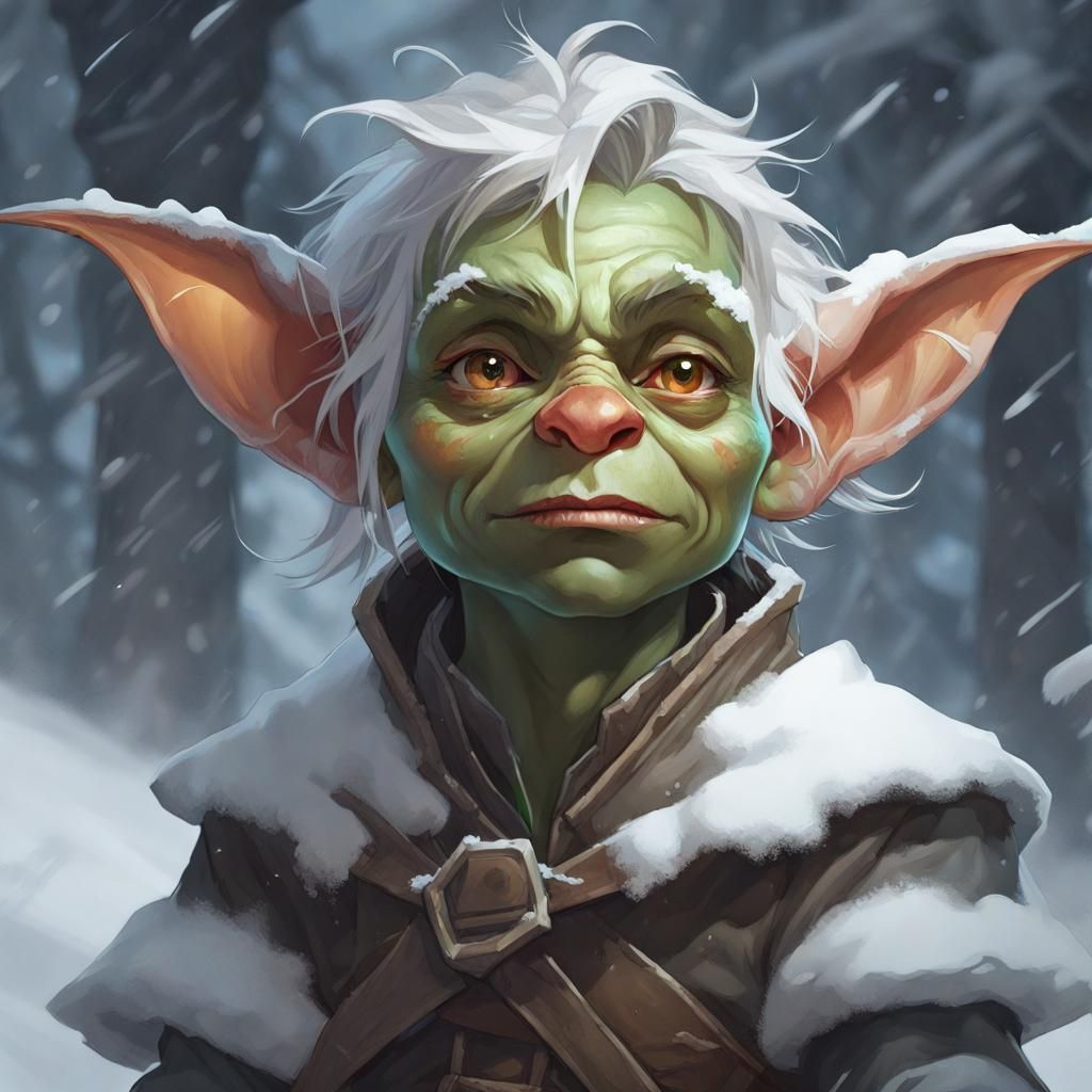 Fearful Goblin Portrait in Detailed Fantasy Style