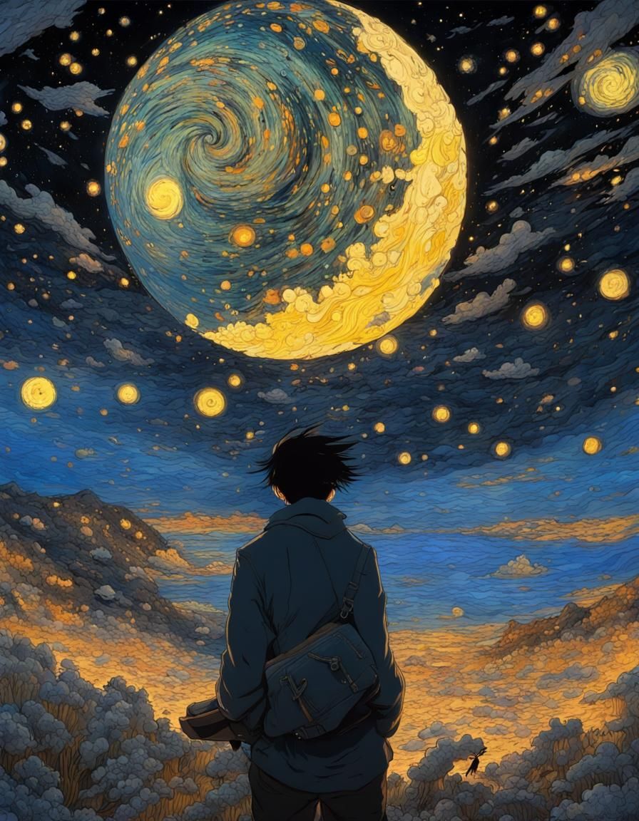 Starry Night Sky in Van Gogh Style
