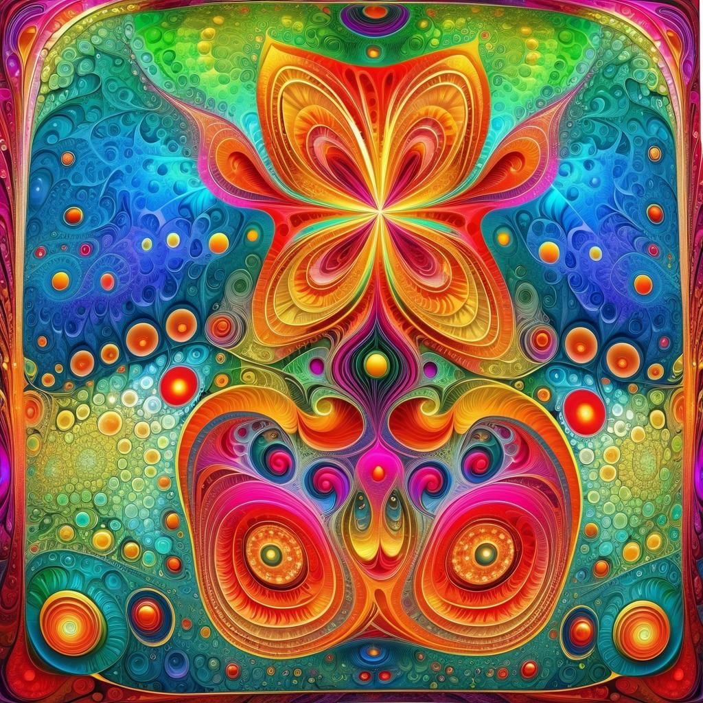 Vibrant Geometric 3D Fractal in Iridescent Colors