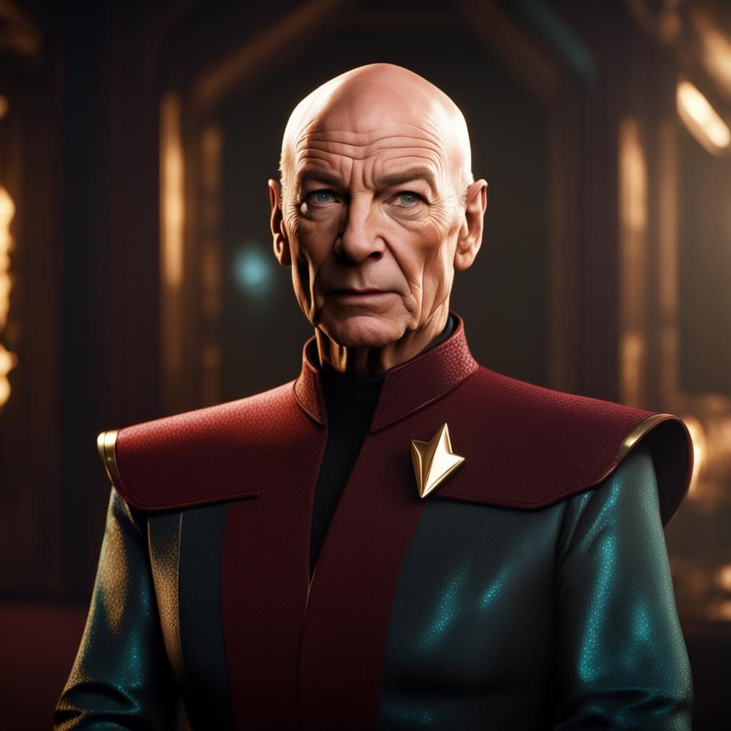 Captain Picard in Drag: Detailed Matte Painting