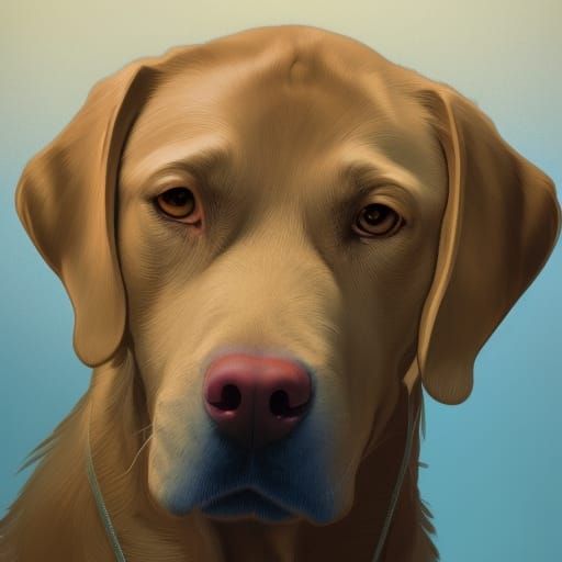 Hyperdetailed Yellow Labrador Portrait in Art Nouveau Style