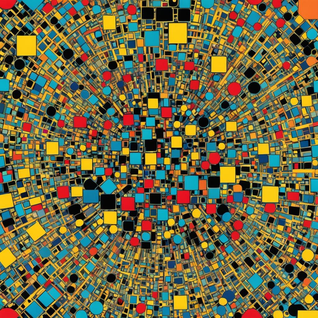 Geometric Bauhaus Pop Art Screen Print