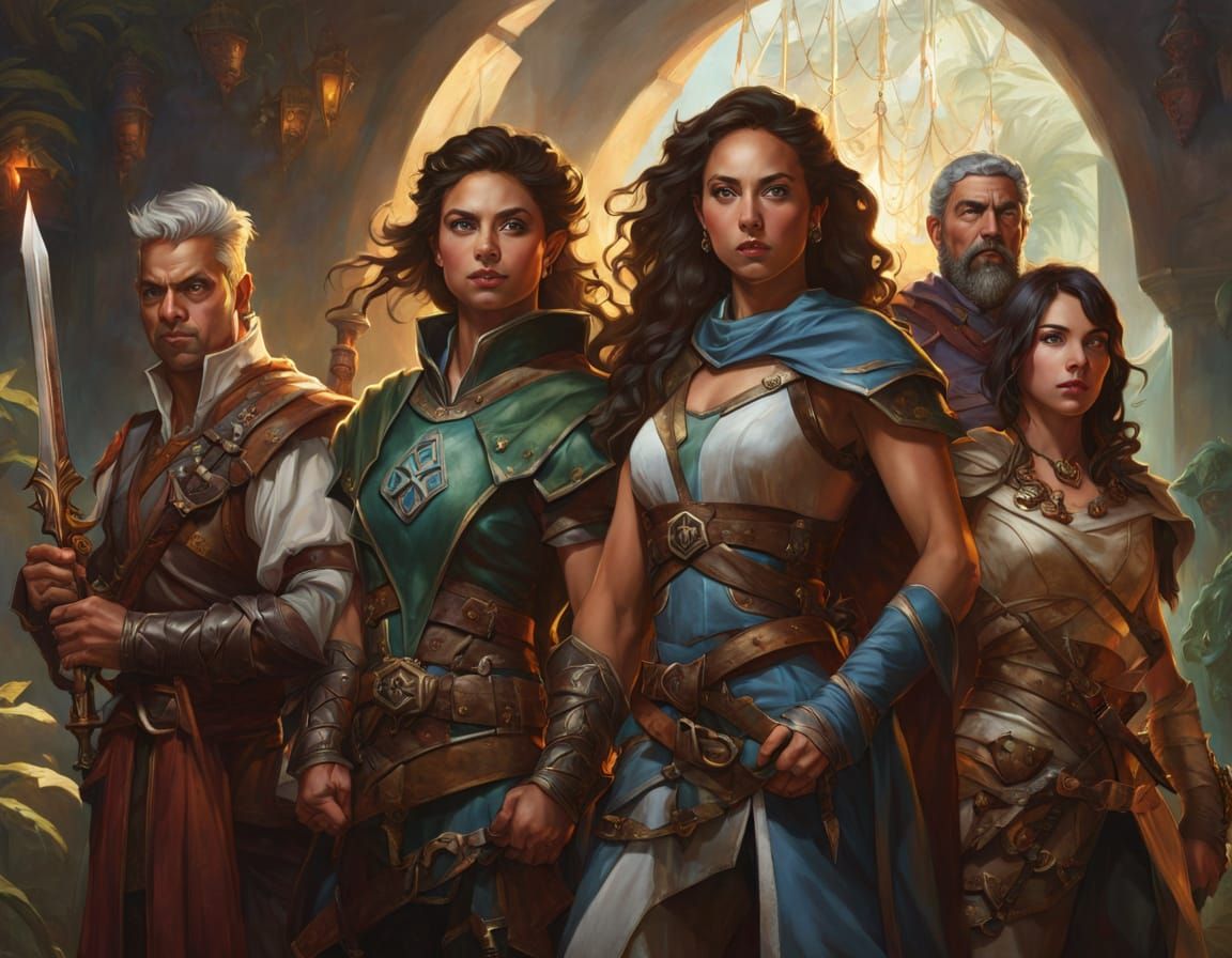 Hyperrealistic D&D Adventurers Cover Art